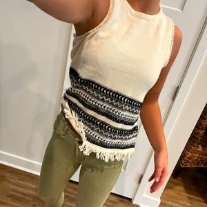 Madewell Sweater tank top. Cream and black